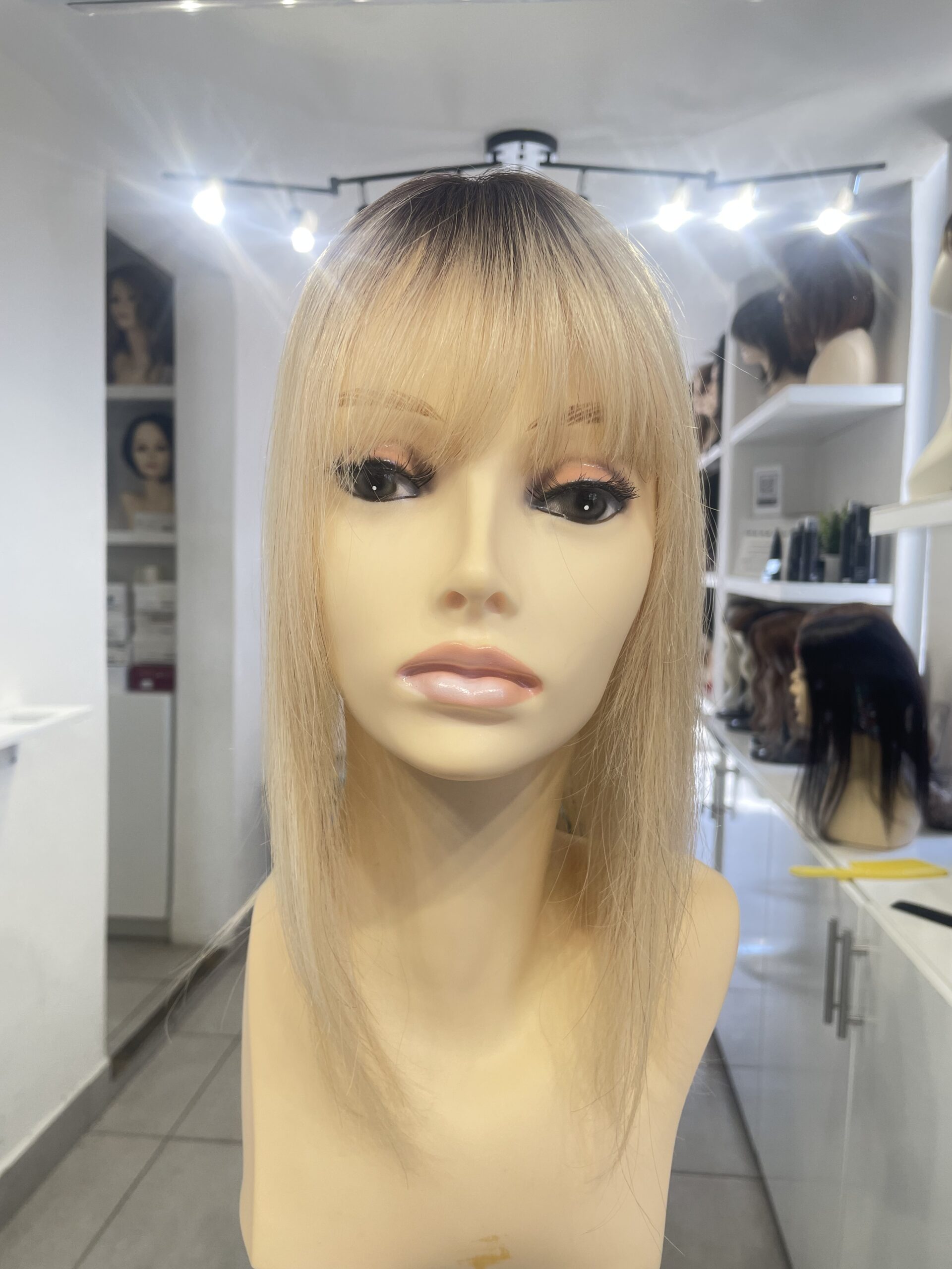 Topper con fleco cabello humano 12'' color 22F16S8