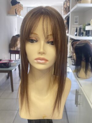 Topper con fleco cabello humano 12'' color 8