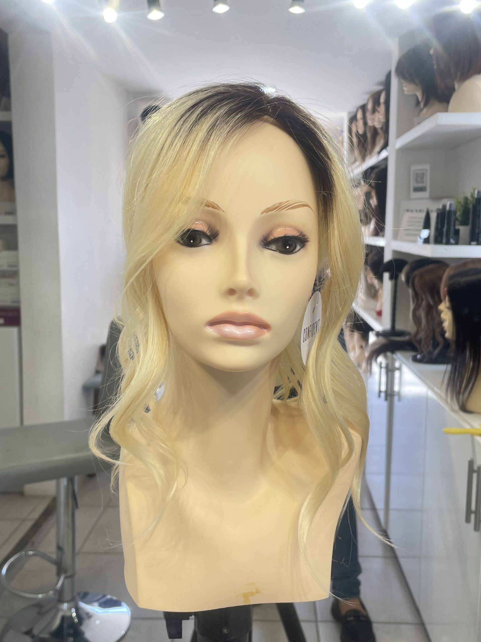 Topper cabello humano 14'' color 1B/613