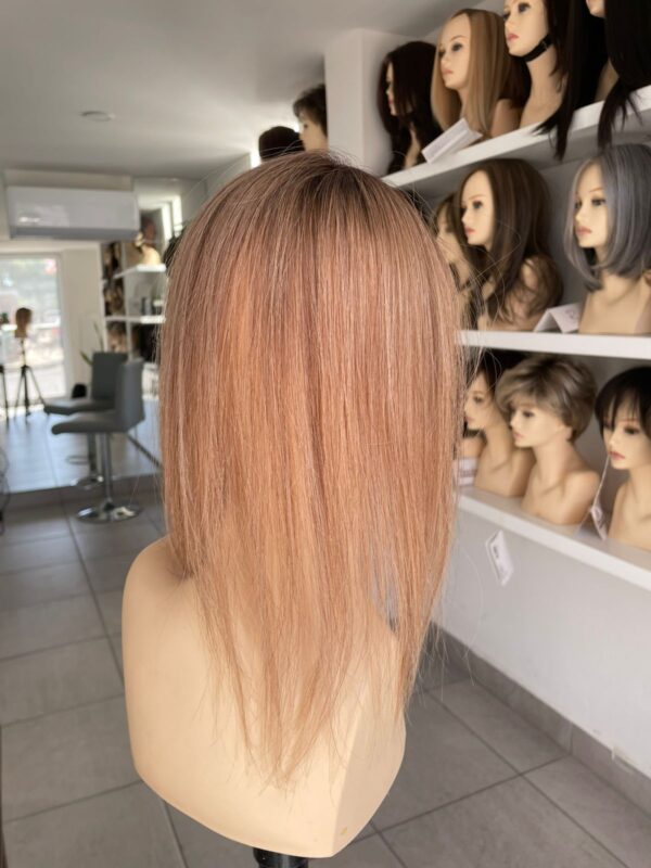 Topper con fleco cabello humano 12'' color 24BT18S8 - Imagen 2
